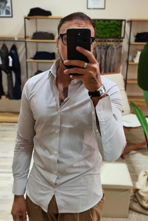 Camicia rigata in cotone | made in Italy - Wardrobe Menwardrobe men
