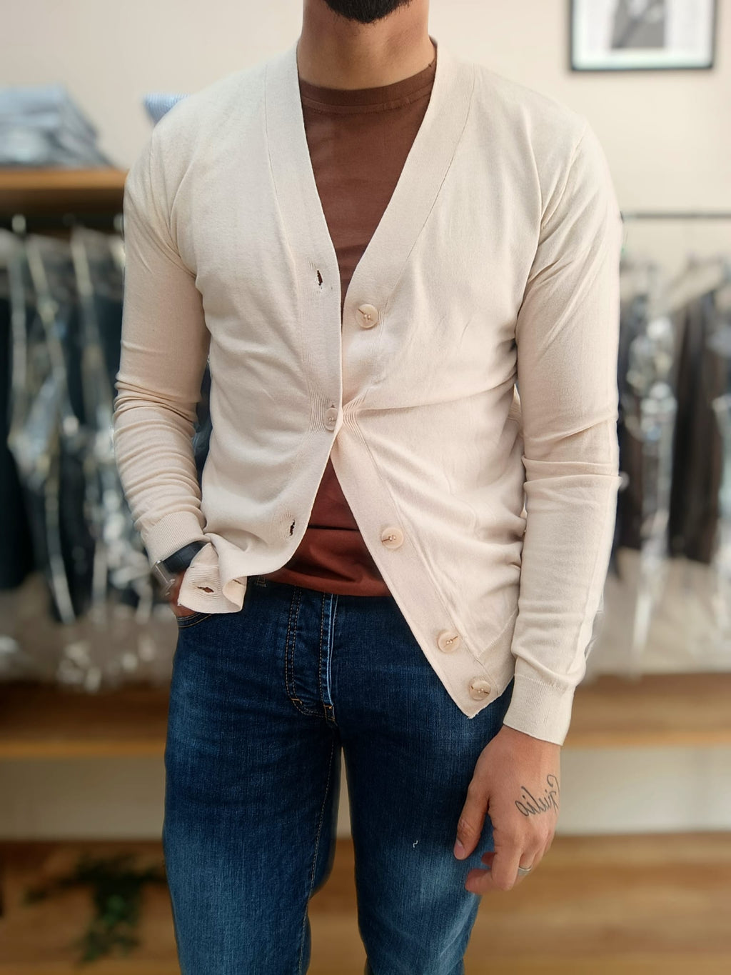 Cardigan scollo V- Wardrobe Men AversaWardrobe Men Aversa
