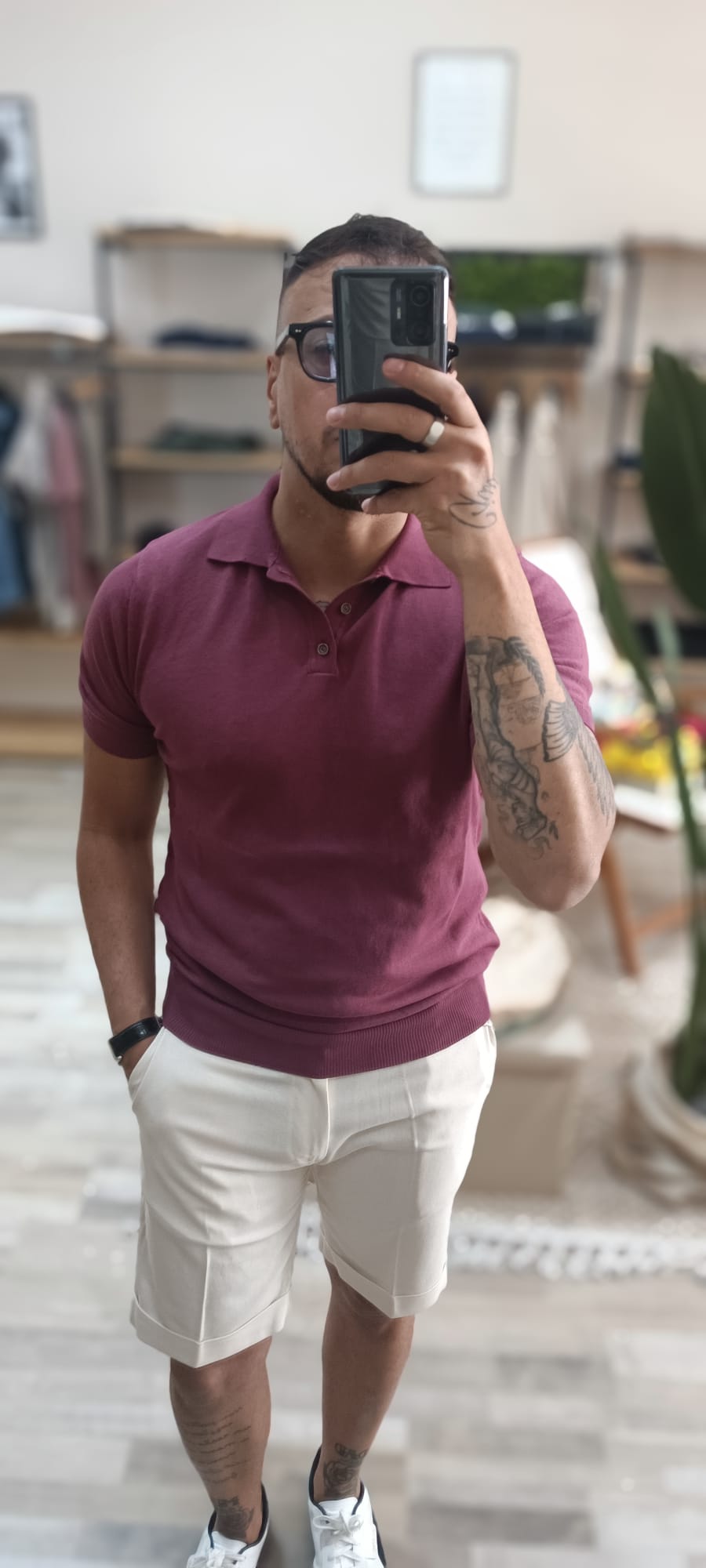Polo tre bottoni in cotone fine| Made in Italy
