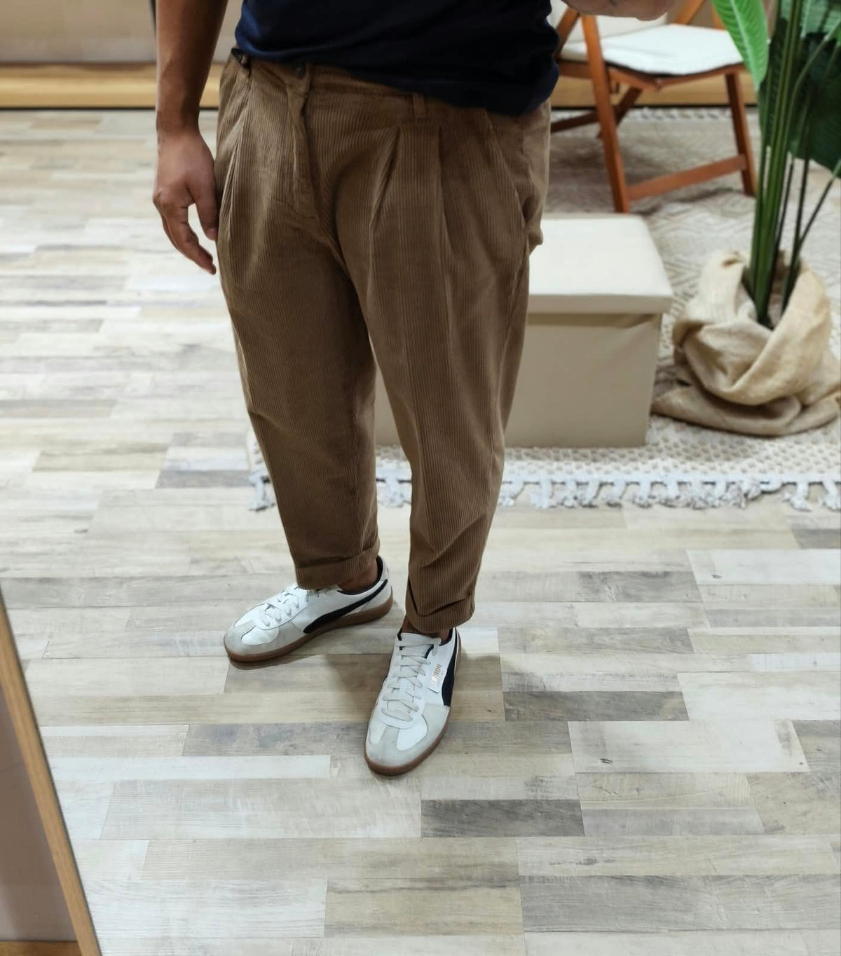 Pantalone a coste in velluto Carrot Fit
