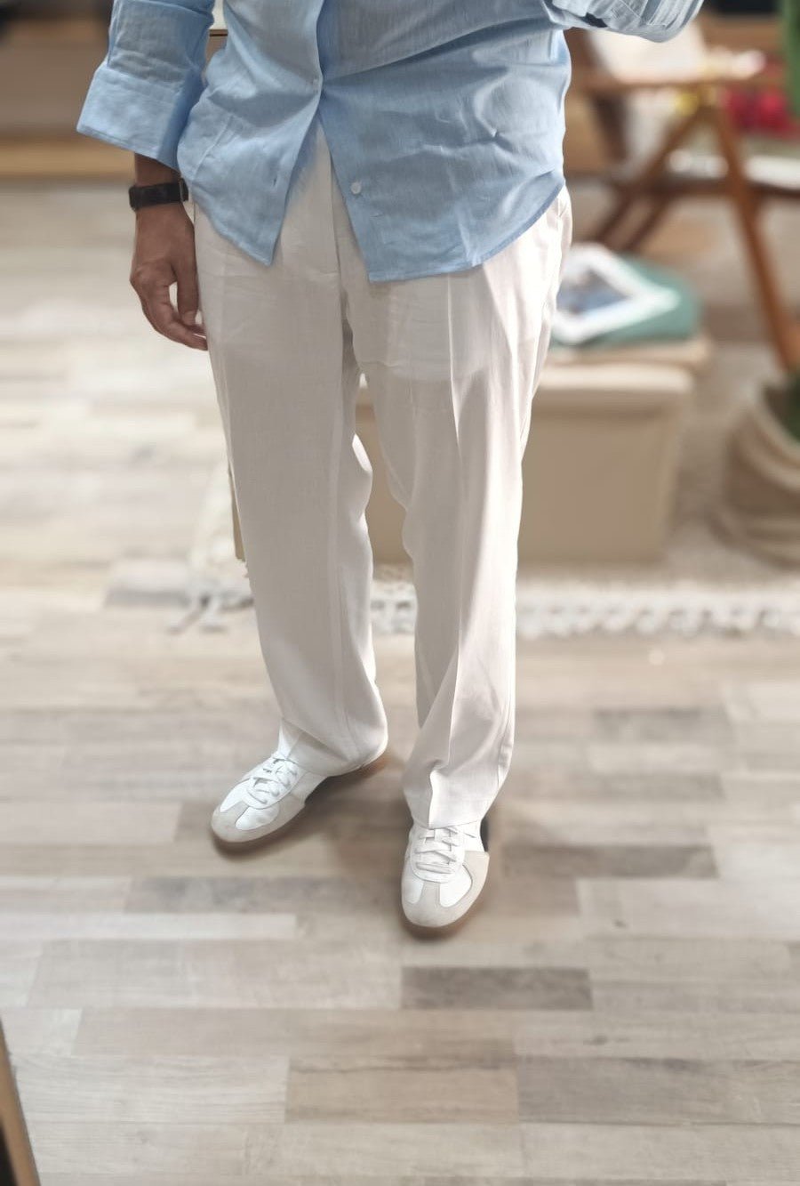 Pantalone in lino fondo comodo | made in Italy - Wardrobe Men AversaWardrobe Men Aversa