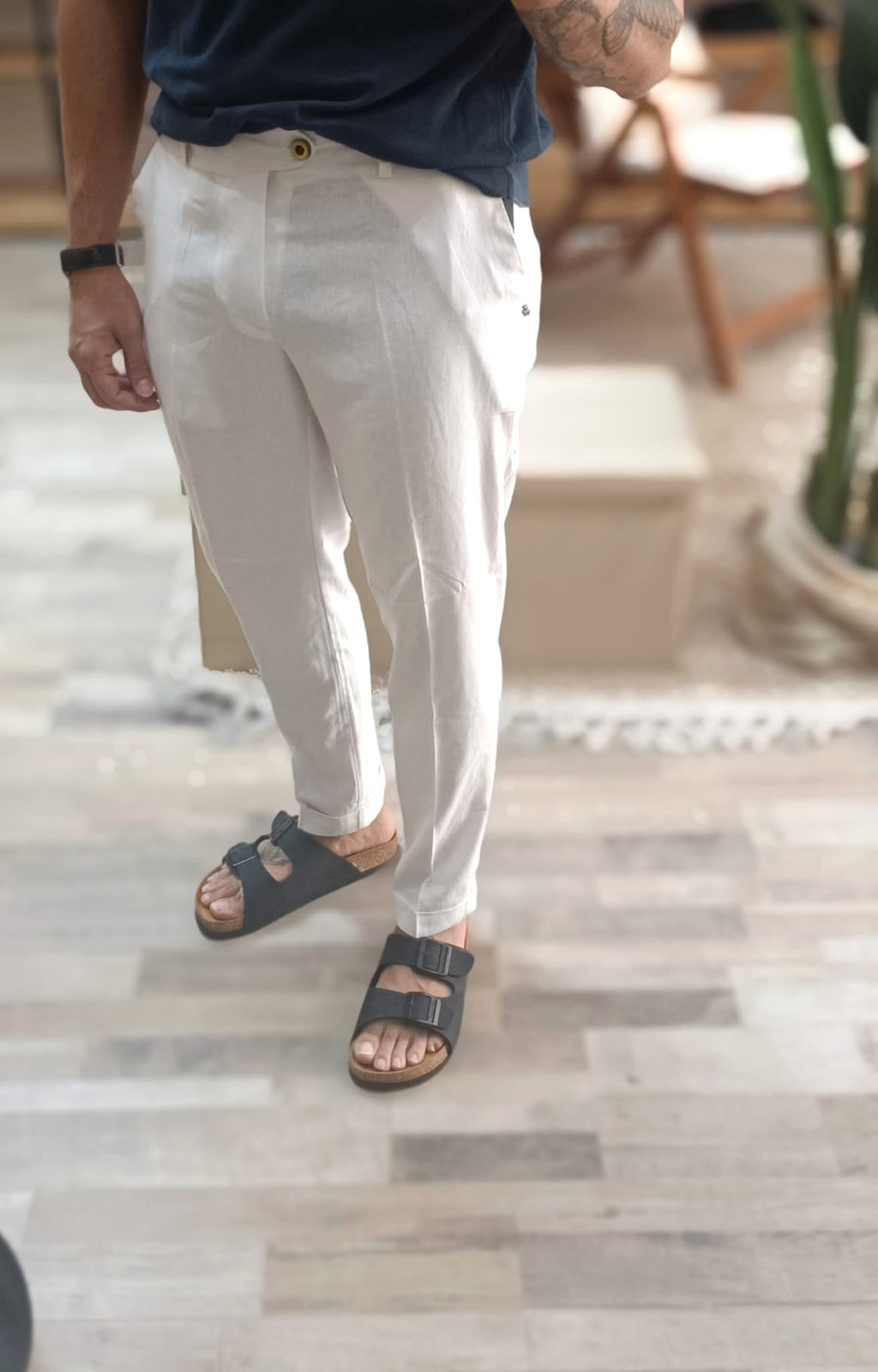 Pantalone in lino slim fit - Wardrobe Men AversaWardrobe Men Aversa