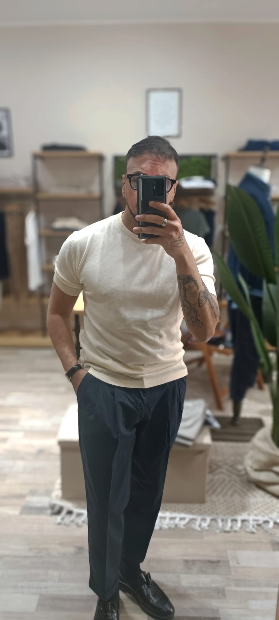 t-shirt uomo in filo