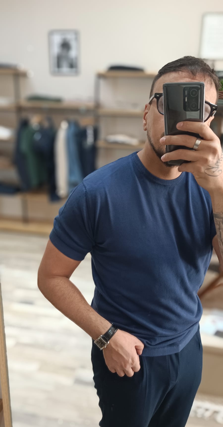 T-shirt in filo con balze alle maniche - Wardrobe Men AversaWardrobe Men Aversa