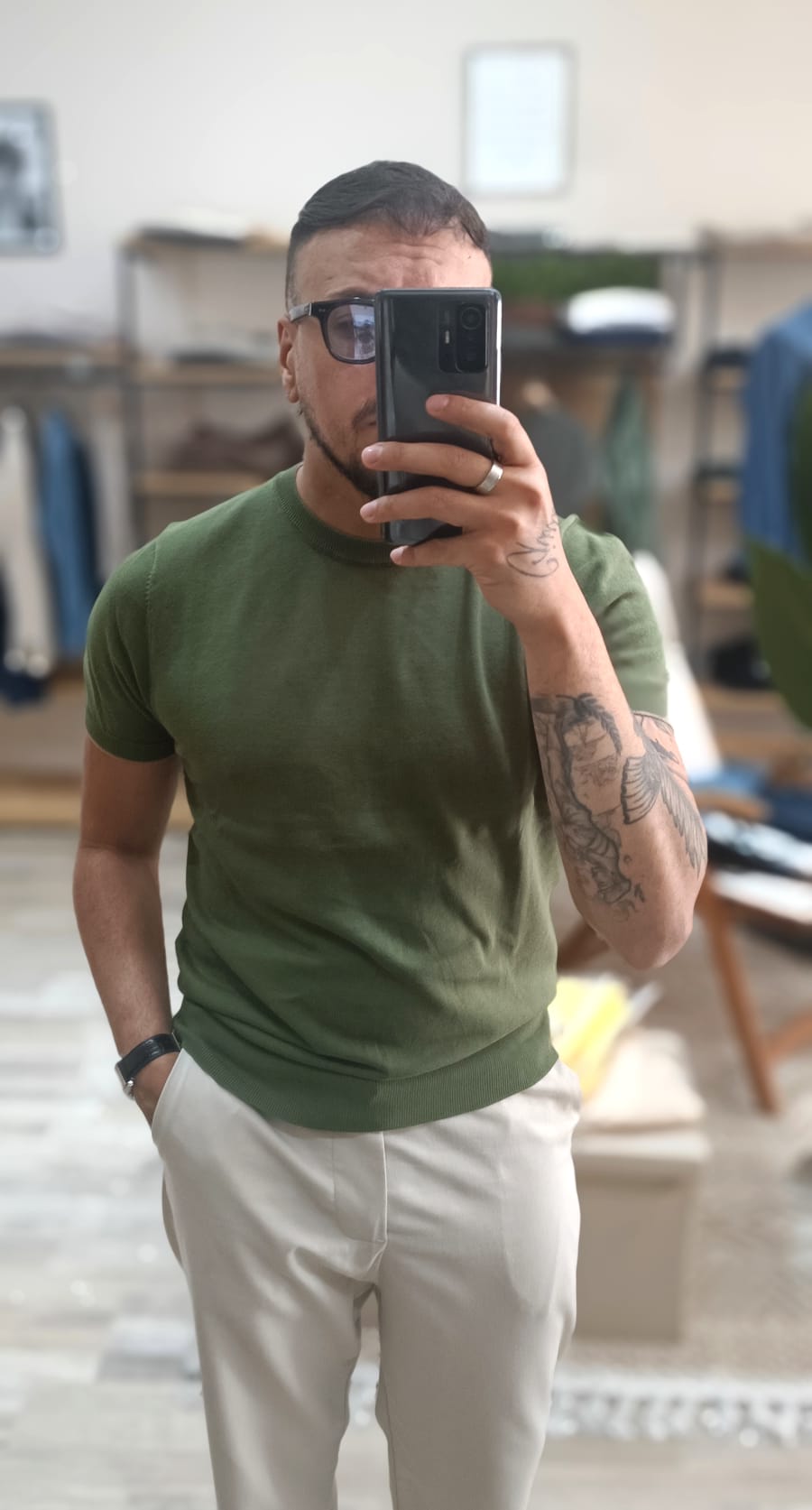 T-Shirt in filo con bordi a contrasto slim fit uomo - Wardrobe Men AversaWardrobe Men Aversa